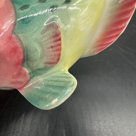 Vintage Rainbow Trout Fish Shakers Figurines Green Pink Mid Century Kitschy - Picture 8 of 11